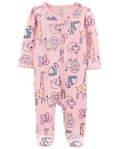 Carter's Kız Bebek Tulum Pembe Hayvan Baskılı - 7