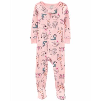 Carter's Kız Bebek Tulum Pembe Hayvan Baskılı 