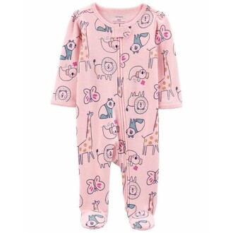 Carter's Kız Bebek Tulum Pembe Hayvan Baskılı - 3
