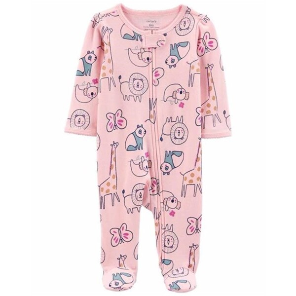 Carter's Kız Bebek Tulum Pembe Hayvan Baskılı - 3