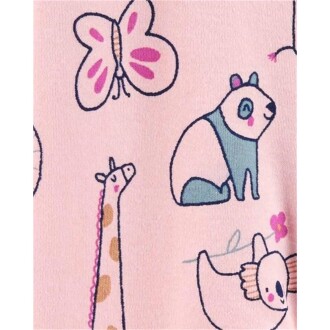 Carter's Kız Bebek Tulum Pembe Hayvan Baskılı - 4