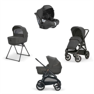 Inglesina Aptica XT Bebek Arabası & Darwin Ana Kucaklı, Portbebeli, Stantlı, 4'lü Sistem - Magnet Grey
