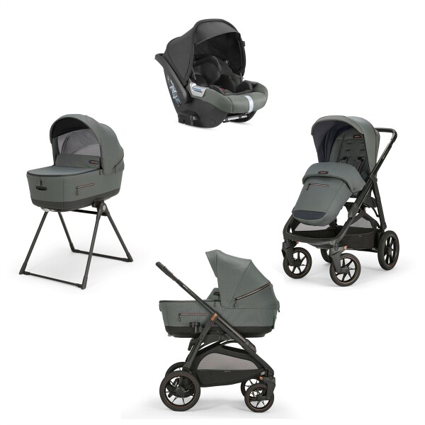 Inglesina Aptica XT Bebek Arabası & Darwin Ana Kucaklı, Portbebeli, Stantlı, 4'lü Sistem - Taiga Green - 1