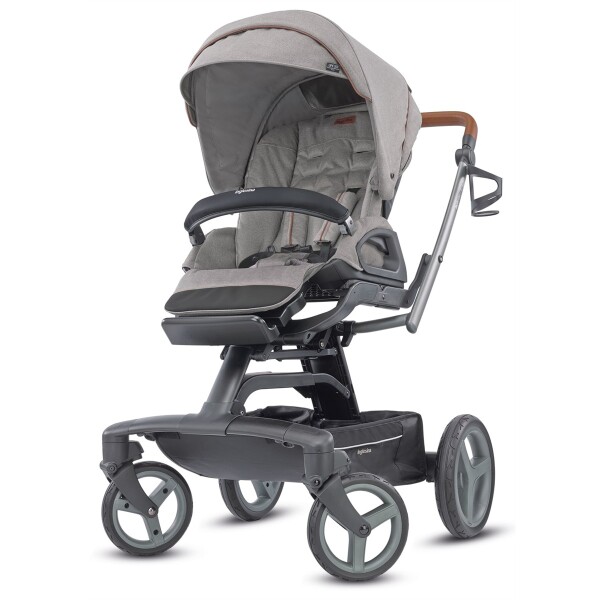 Inglesina Quad Tek El Tek Hamle ile Açılıp Katlanabilen Çift Yön Bebek Arabası - Derby Grey - 1