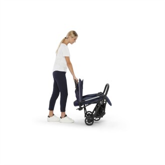 Inglesina Quid2 Tek El Tek Hamle ile Katlanıp Açılan Kabin Boy Bebek Arabası - Midnight Blue - 10