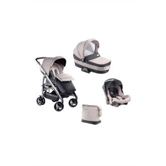Inglesina Zippy Pro Bebek Arabası & Huggy Ana Kucaklı, Portbebeli, Çantalı, 4'lü Sistem - Granito