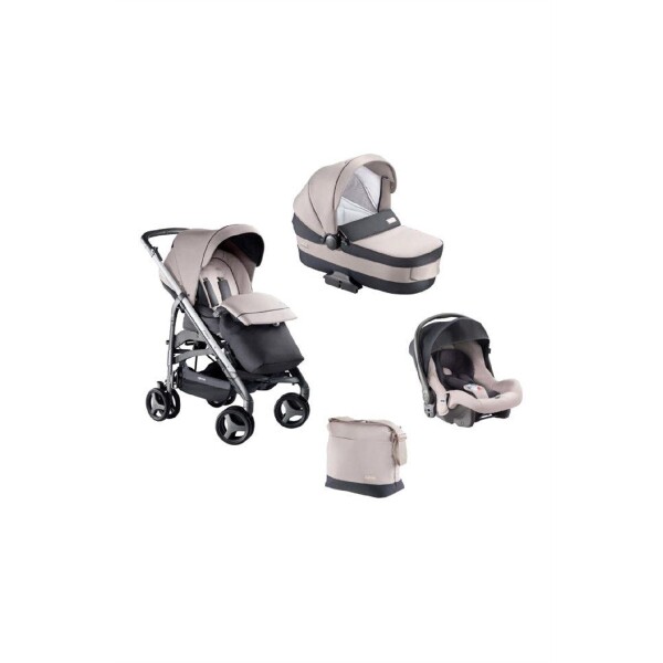 Inglesina Zippy Pro Bebek Arabası & Huggy Ana Kucaklı, Portbebeli, Çantalı, 4'lü Sistem - Granito - 1